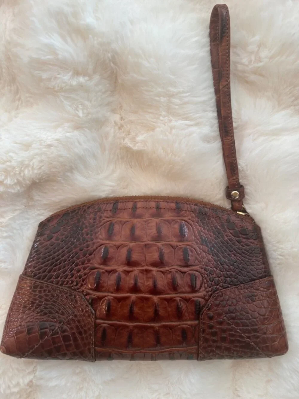 Brahmin Dany Toiletry and Cosmetic Leather Bag Pouch Melbourne Zipper